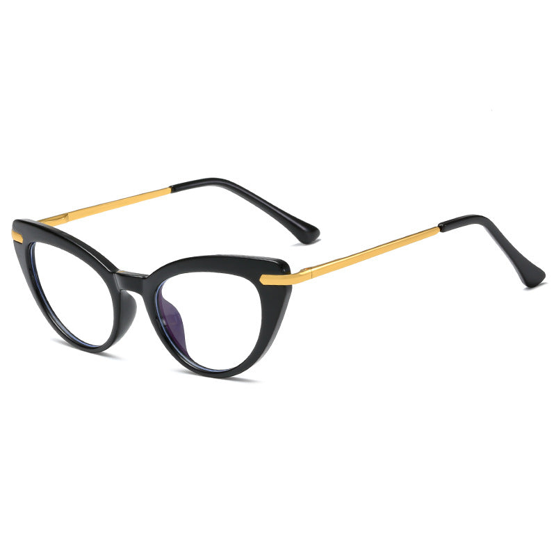 Dame Cat-Eye solbriller med glitrende metalramme Luvikno