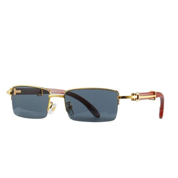 Dame modische solbrille med elegant metallramme og høykvalitets glass Luvikno
