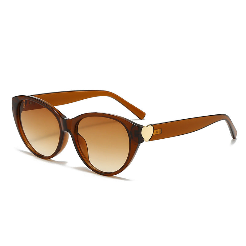 Dame Cat-Eye solbriller med hjerte-motiv Luvikno