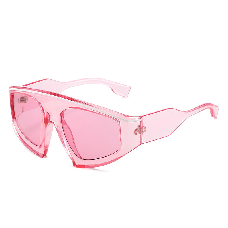 Dame sporty solbriller med stilige rammer og store linser Luvikno