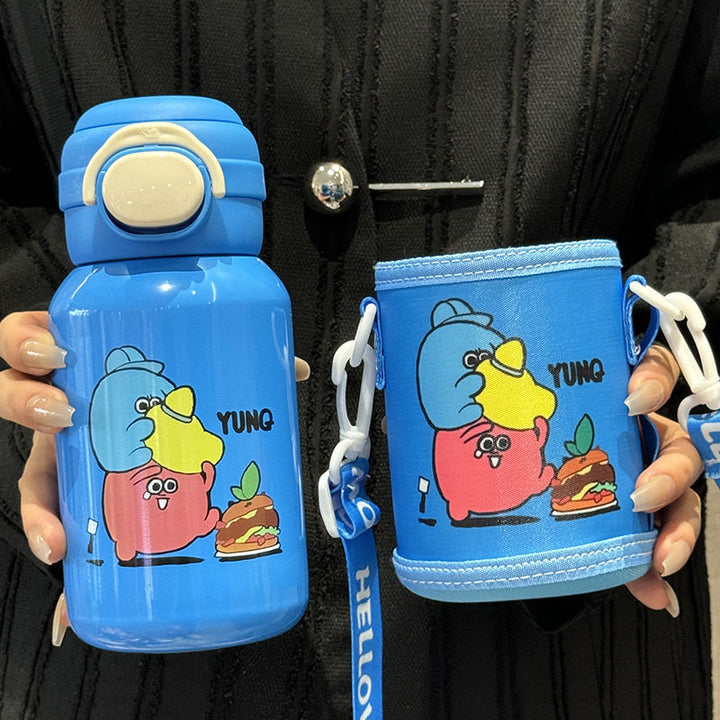 Damen Isoliertrinkflasche mit sicherem Klappdeckel und verspieltem Design Luvikno