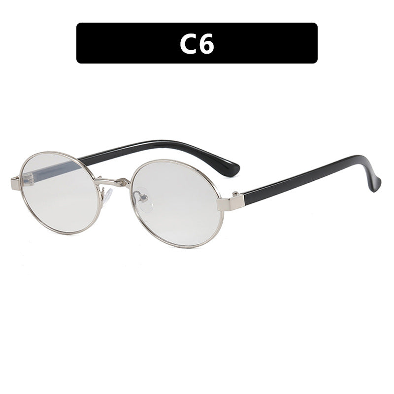Dame rund brille med elegant metallramme og justerbare nesepads Luvikno