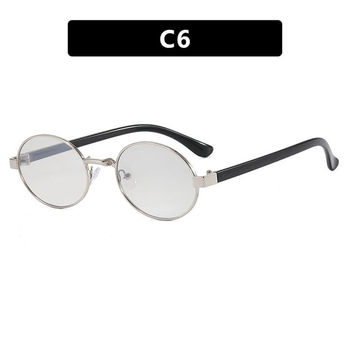 Dame rund brille med elegant metallramme og justerbare nesepads Luvikno