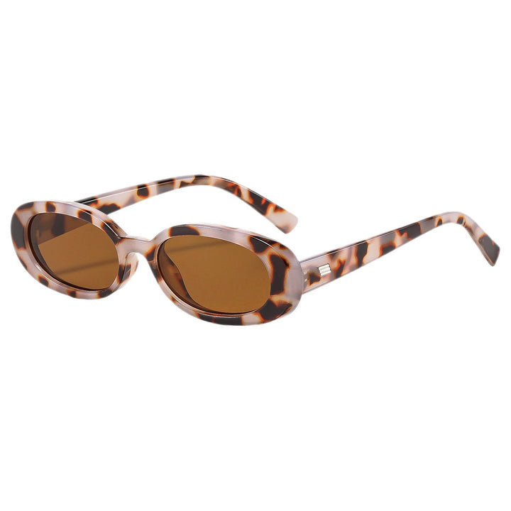 Dame stilfulle solbriller med oval ramme og trendy linser Luvikno