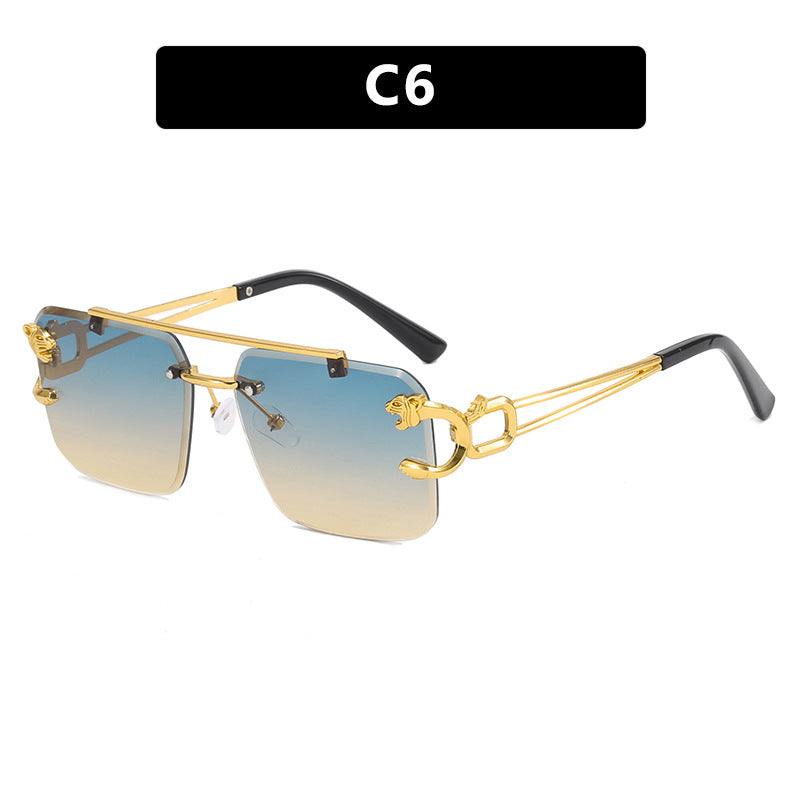 Dame kvadratisk solbrille med elegante dekorative detaljer Luvikno