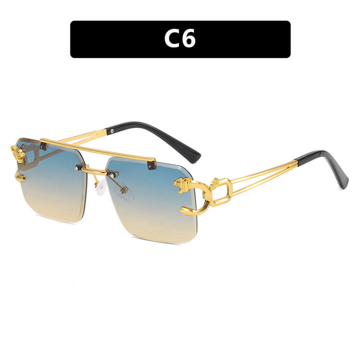 Dame kvadratisk solbrille med elegante dekorative detaljer Luvikno
