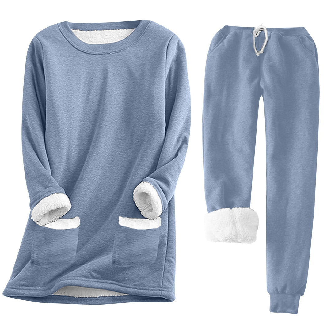 Luvik | Kvinne Myk Lounge Dress med fleece-fôr og praktiske lommer