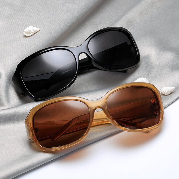 Dame stilfull oversized solbrille med elegant mønster Luvikno