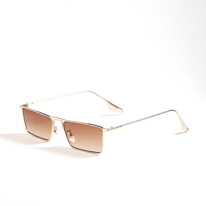 Dame elegant geometrisk solbrille med stilig metallramme Luvikno