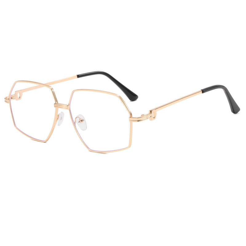 Dame Stilig geometrisk solbrille med edel metallramme Luvikno