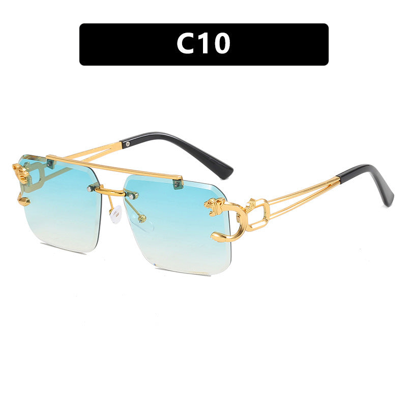 Dame kvadratisk solbrille med elegante dekorative detaljer Luvikno