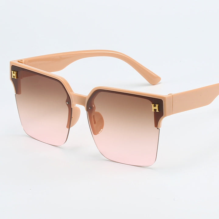 Dame kvadratisk solbrille med elegant metallramme Luvikno
