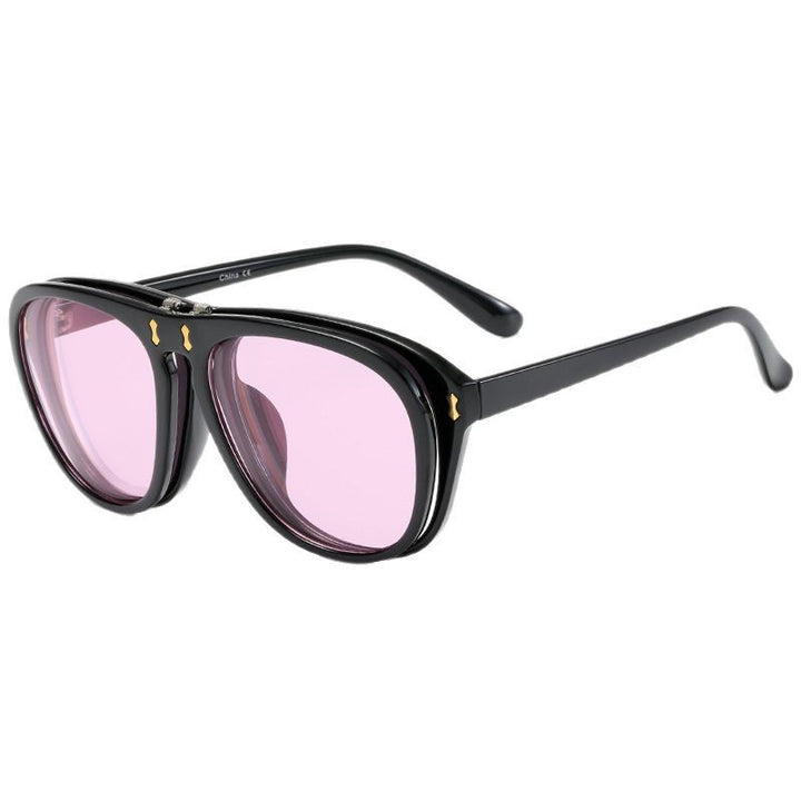 Dame moderne oversized solbrille med unik skjelldesign Luvikno