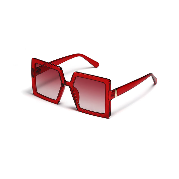 Dame geometrisk solbrille med moderne, bred ramme Luvikno