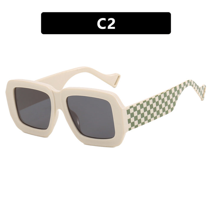 Dame moterik solbrille med kvadratisk design og stilig mønster Luvikno
