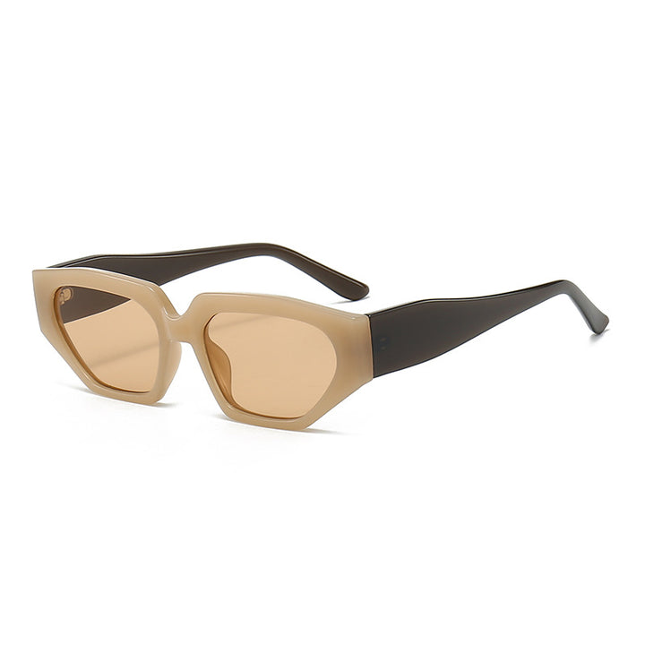 Dame Modisk solbrille i innovativ polygonal design Luvikno