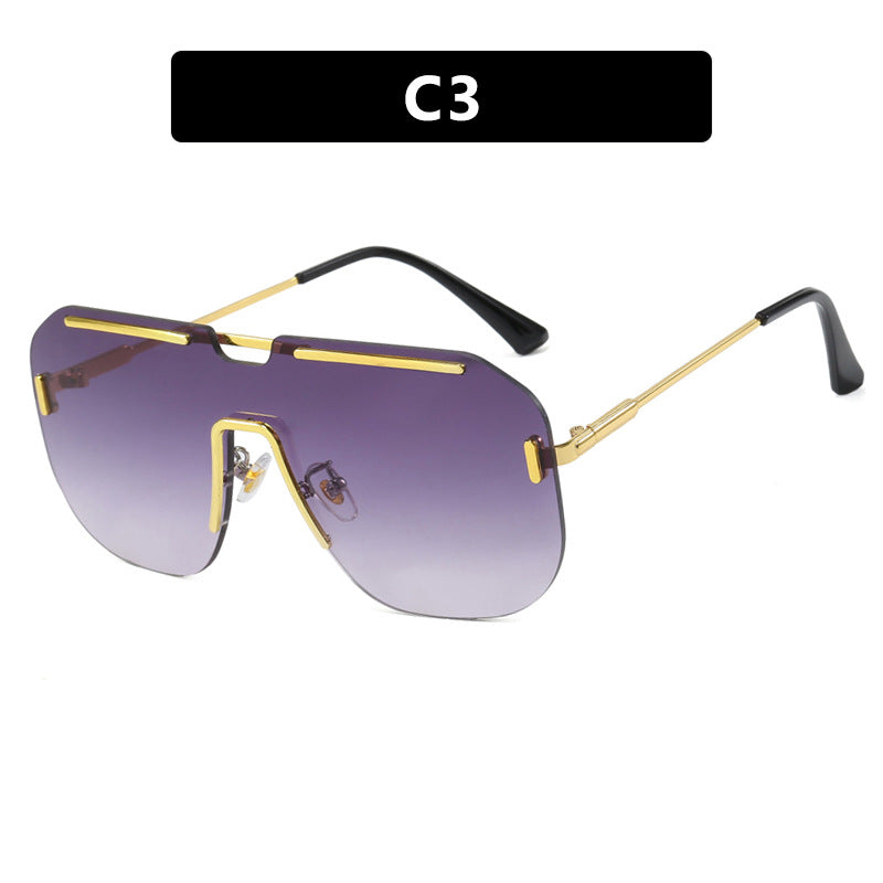 Dame geometrisk solbrille med stilramme i metall og UV-beskyttelse Luvikno