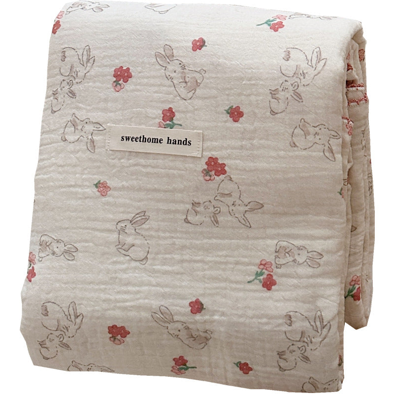 Unisex Cozy Muslin Blanket med Søtt Kanin Design Luvikno