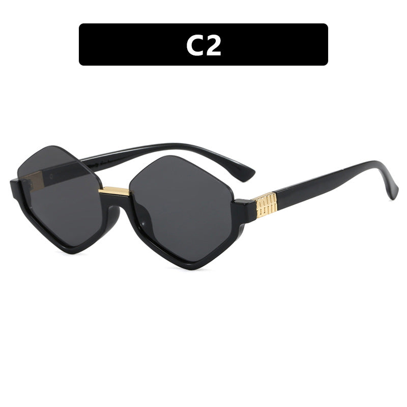 Dame moteriktig solbrille med trendy sekskantet ramme og beskyttende linser Luvikno