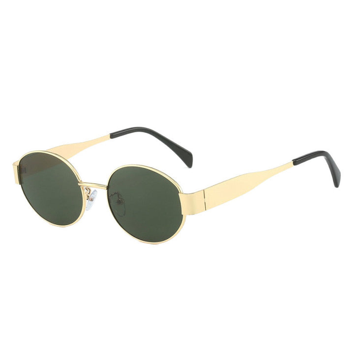 Dame moteriktig solbrille med elegant metallramme Luvikno