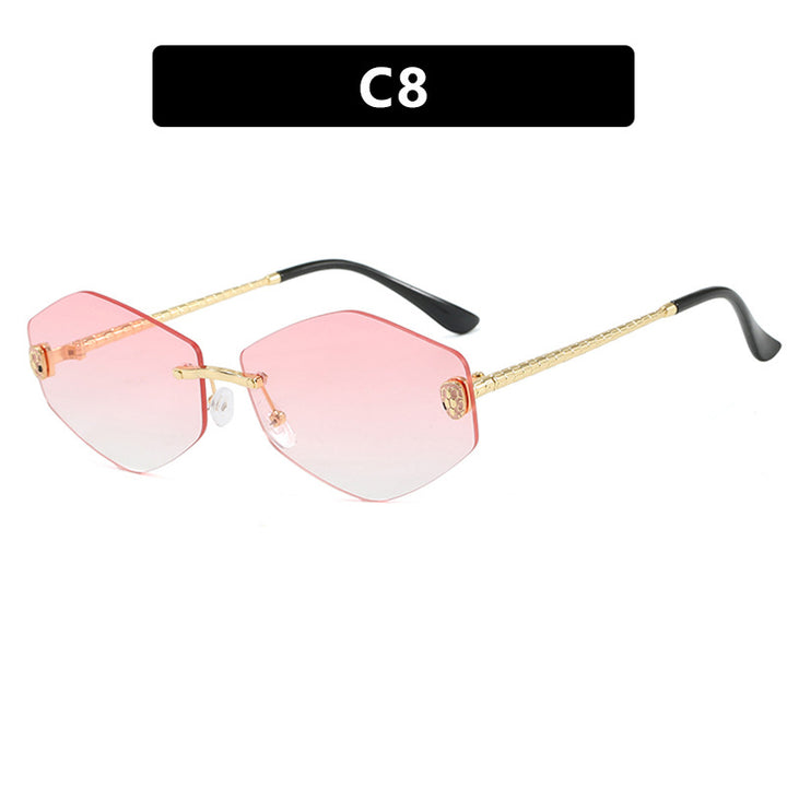 Dame geometrisk solbrille i moderne design med elegant metallramme Luvikno