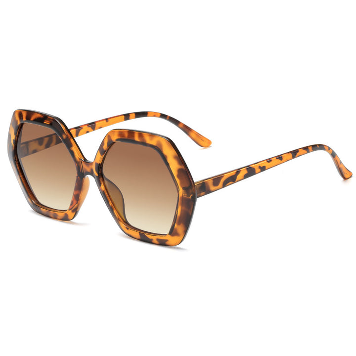 Dame geometrisk solbrille med moderne design Luvikno