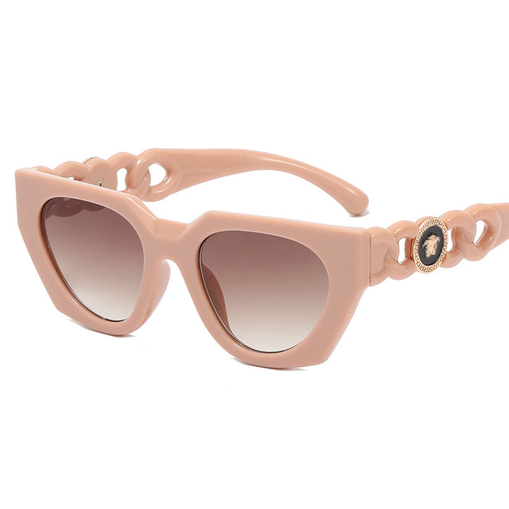 Dame moteriktig solbrille med ekstravagant design og luksuriøse detaljer Luvikno