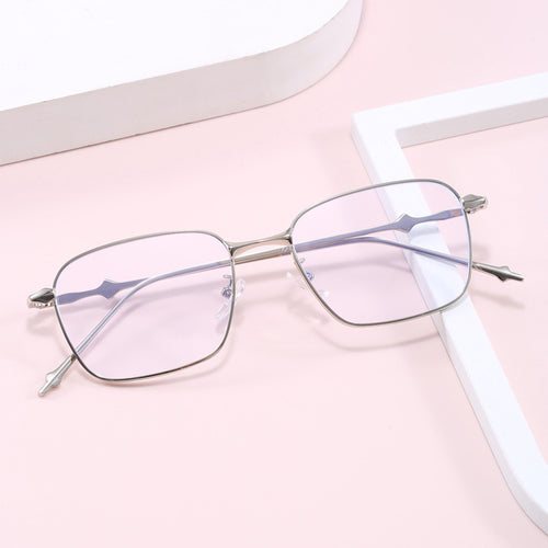 Dame elegant firkantet solbrille med høykvalitets metallramme Luvikno
