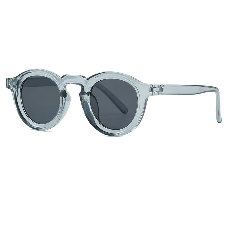 Damer fashionable runde solbriller med transparent ramme og UV-beskyttelse Luvikno