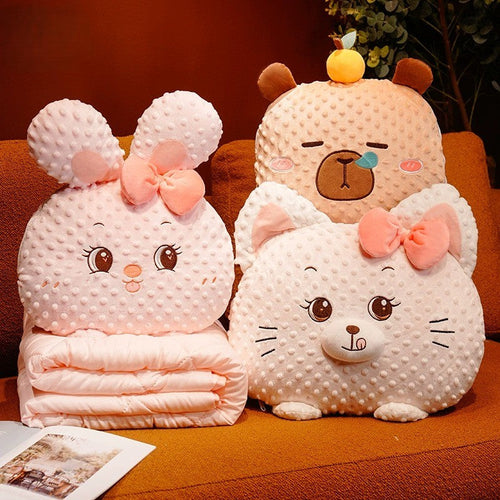 Cuddle Ready Søt Tegneseriepute Teppe | Luvikno
