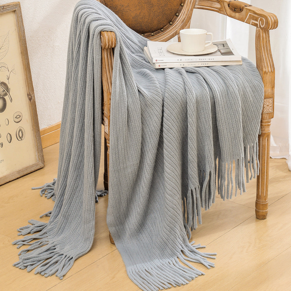 Damer cozy strikket teppe Luvikno
