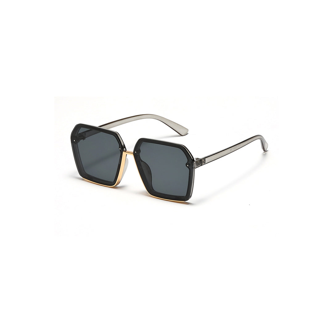 Dame kreative oversized solbriller med unik geometri Luvikno