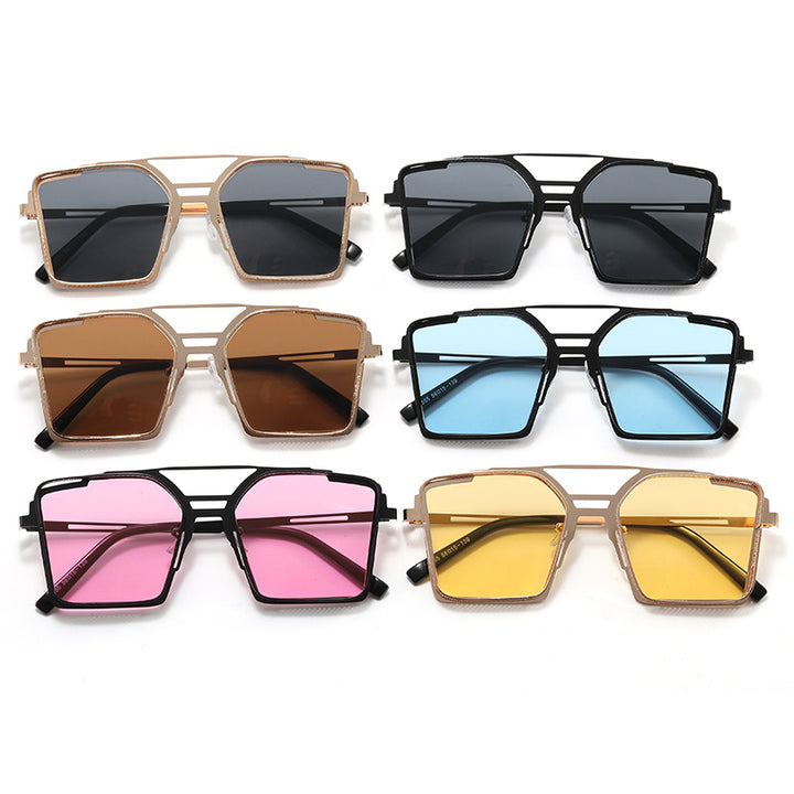 Dame oversized solbrille med luksuriøst design og geometrisk ramme Luvikno