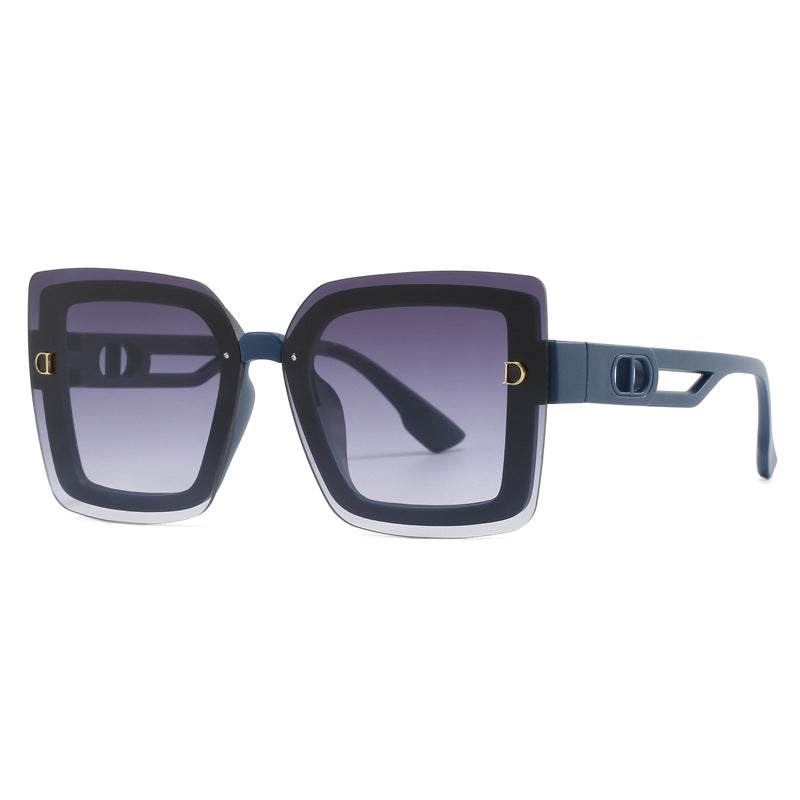 Dame moteriktig oversized solbrille i geometrisk design Luvikno
