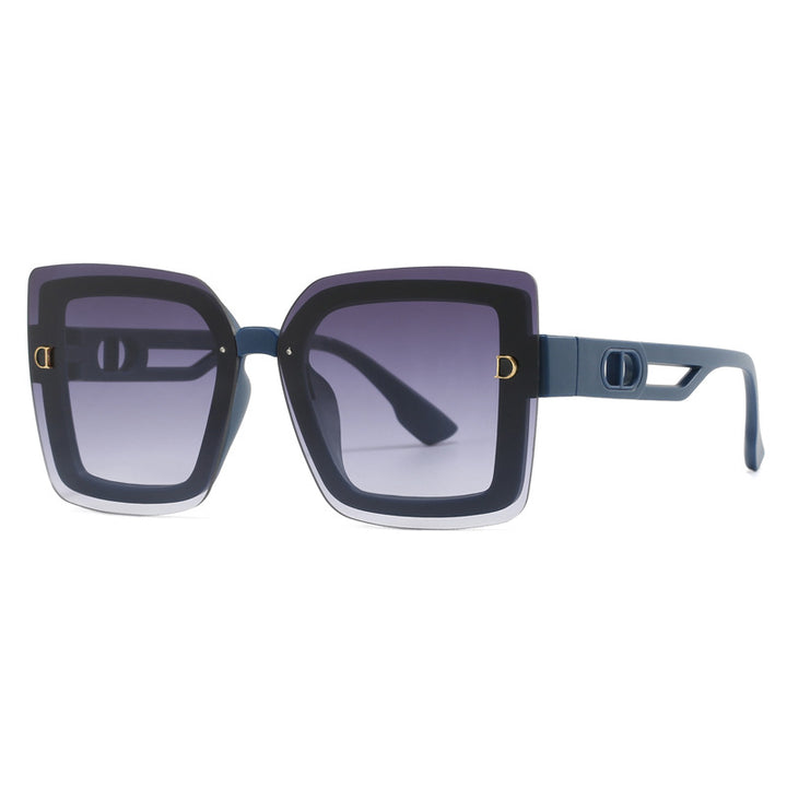 Dame moteriktig oversized solbrille i geometrisk design Luvikno