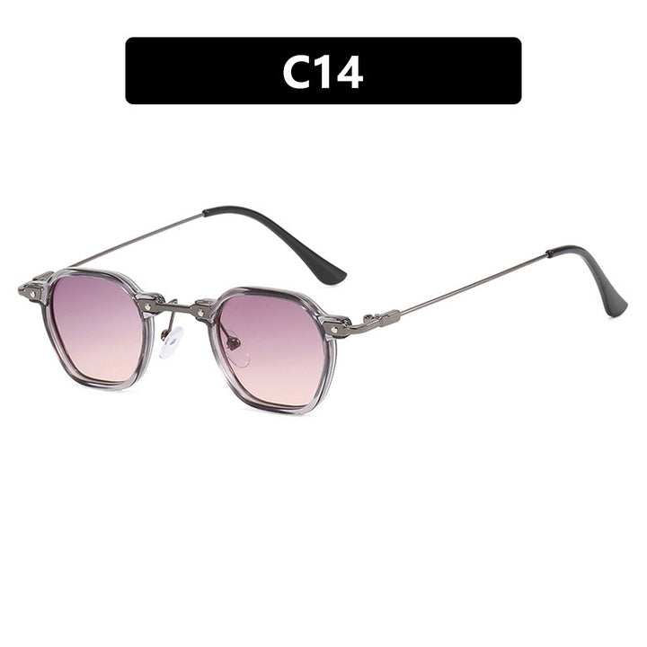 Dame moteriktig solbrille i elegant design med sekskantet ramme Luvikno