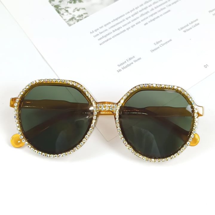Dame Glitrende Oversized Solbriller Luvikno