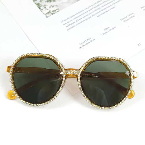 Dame Glitrende Oversized Solbriller Luvikno