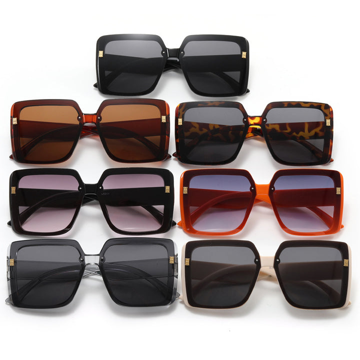 Damer trendy oversized firkantet solbrille Luvikno