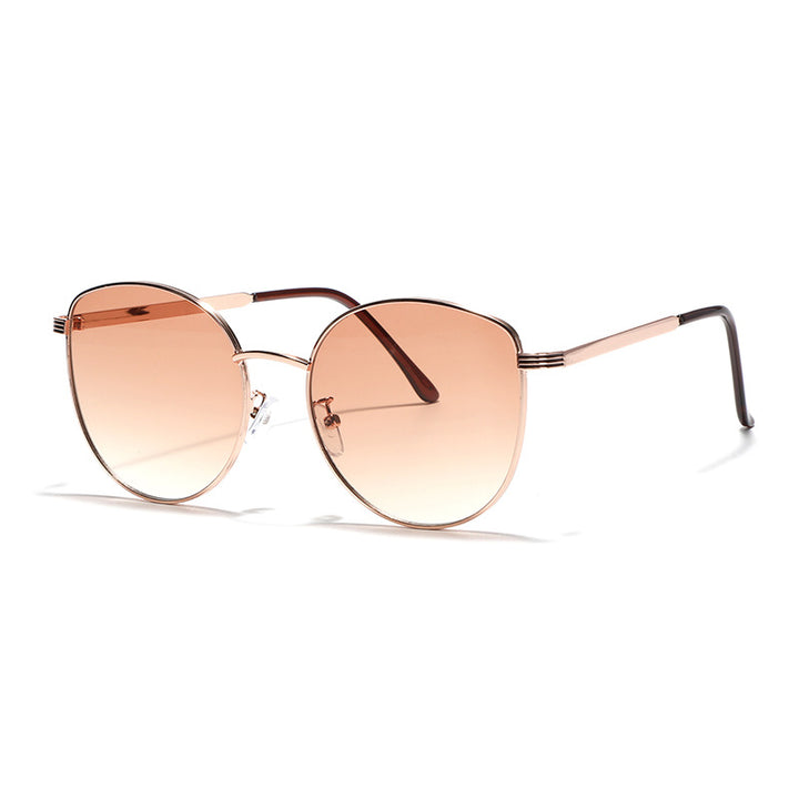 Dame geometrisk solbrille med smal metallramme Luvikno