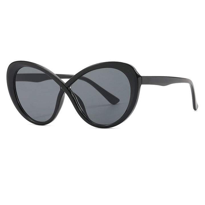 Dame Cat-Eye solbriller med speilfolierte glass Luvikno