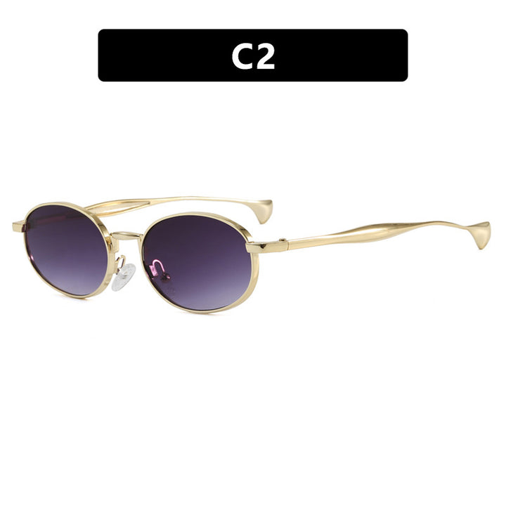 Dame robust rund solbrille med speilglass Luvikno