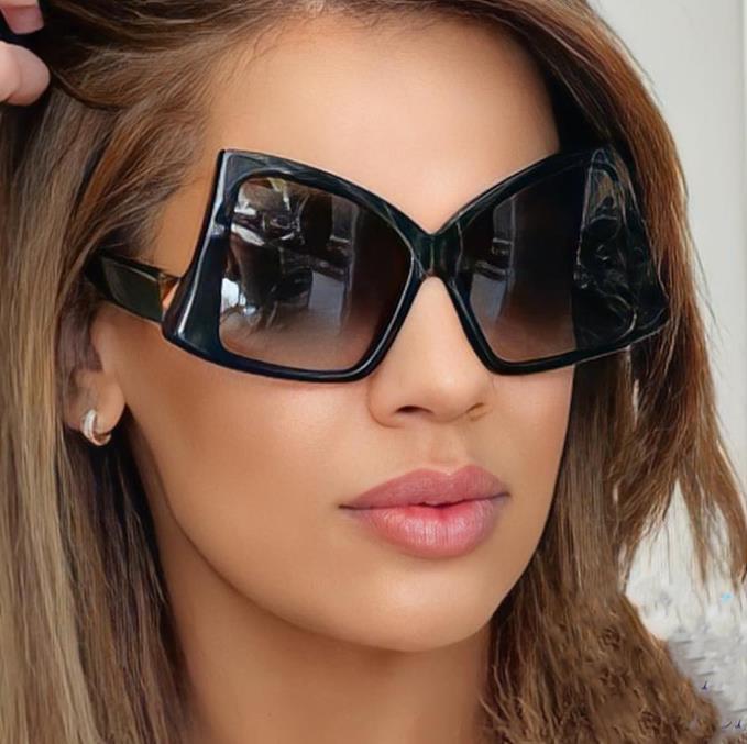 Damer oversized solbriller med elegant kvadratisk ramme og beskyttende UV-beskyttelse Luvikno