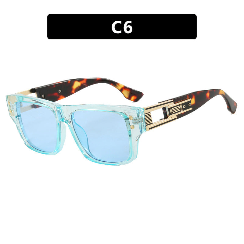 Dame moterik kvadratisk solbrille med elegant gyllen dekorasjon Luvikno