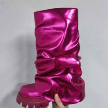 Femme Slouchy Metallic Yli-polvi-saappaat Luvik