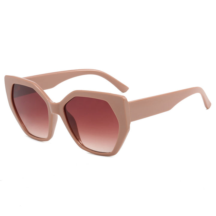Dame oversized geometrisk solbrille Luvikno