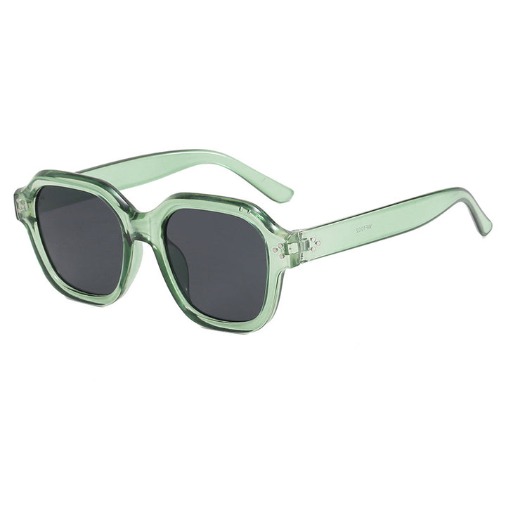 Dame moteriktig firkantet solbrille med speilende glass Luvikno