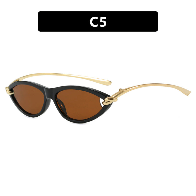 Damen Cat-Eye solbriller med elegant metallramme og beskyttende UV-filter Luvikno