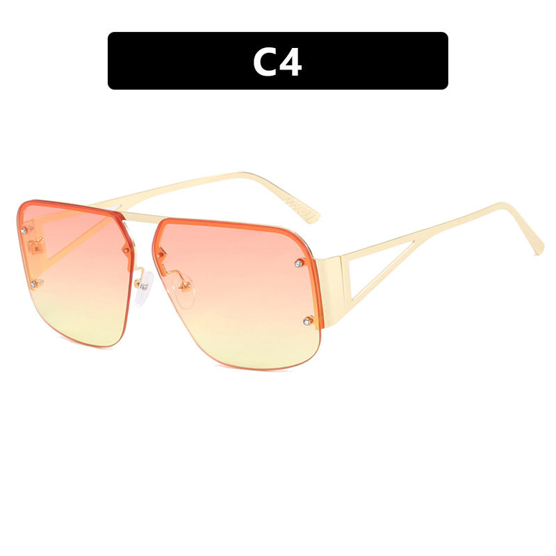 Dame futuristisk solbrille med firkantet ramme og speilende glass Luvikno