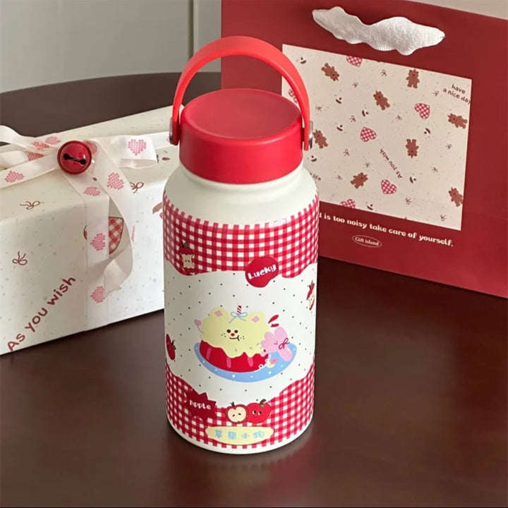 Damen Isoliertrinkflasche mit kreativem Tierdesign und praktischem Klappverschluss Luvikno